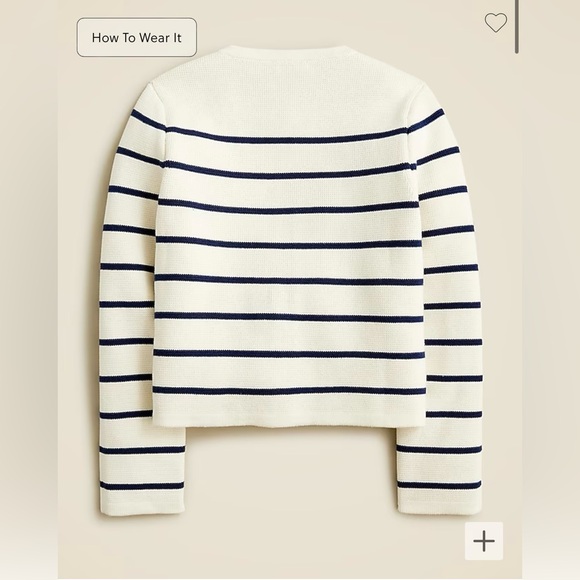 J. Crew NWT girl’s Emilie Sweater Lady Jacket in Sailor Stripe Multi - Picture 3 of 6